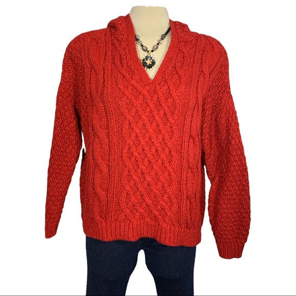 HARLOW Red  Oversized Suéter 3/4 Sleeves  Size M - Picture 7 of 9